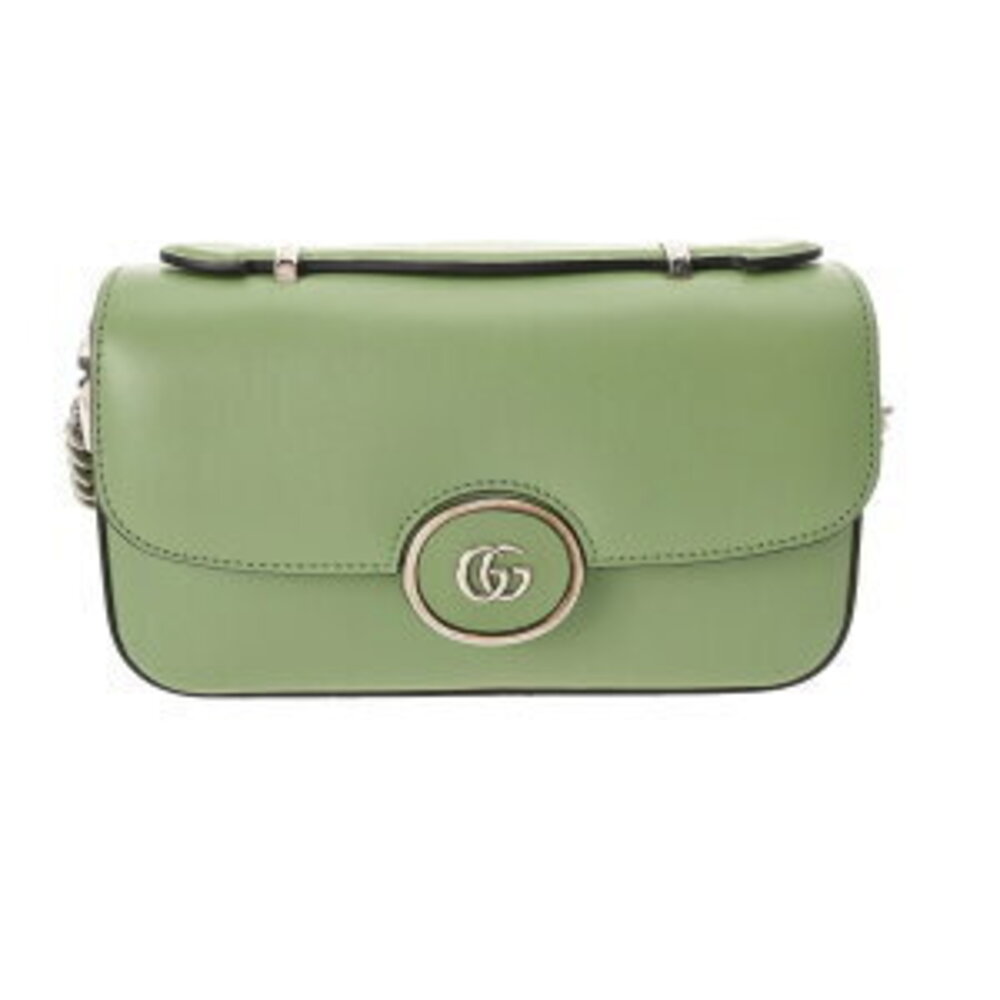 Gucci Double GG Shoulder Bag Green Leather